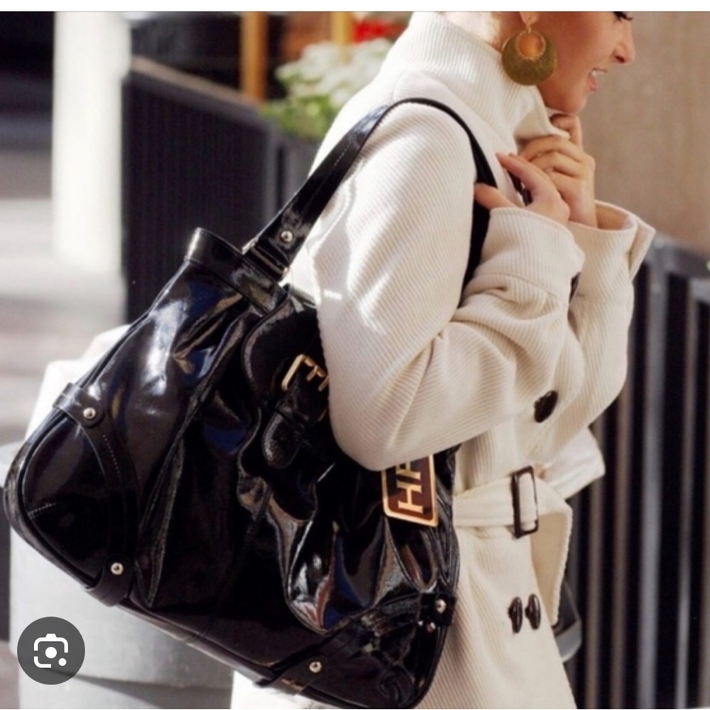 Dooney & Burke Black Patent Leather Handbag HP